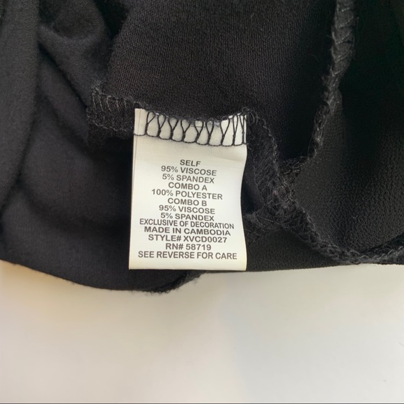 { NY Collection } Beaded Black Maxi Dress Sz M - Picture 4 of 5